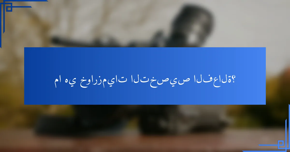 ما هي خوارزميات التخصيص الفعالة؟